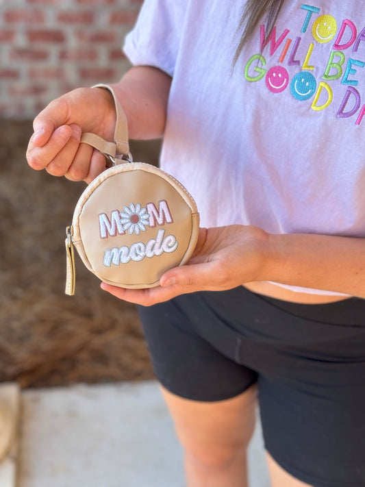 Embroidered Mom Mode Wristlet