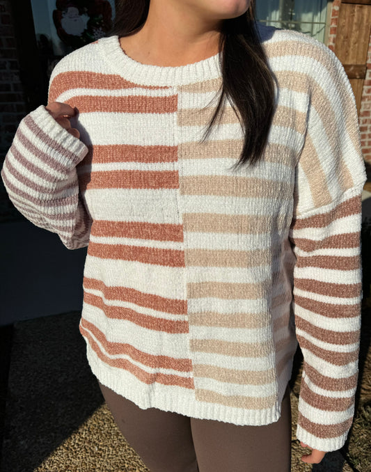 Carol Chenille Striped Sweater